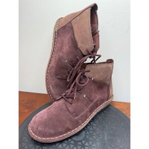 Clark's Suede Ankle Boots for Women Lace Up Zip Casual Sz 9 Burgundy Shoes